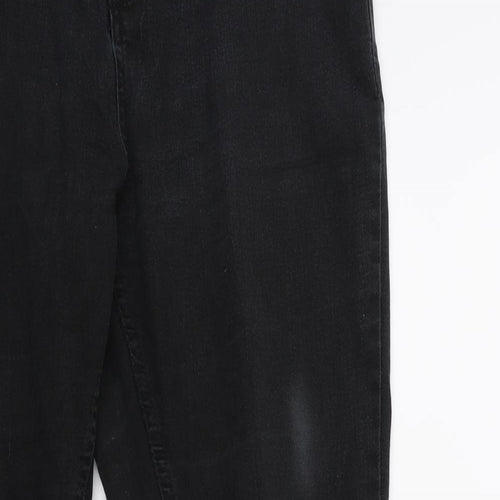 Denim & Co. Womens Black  Denim Straight Jeans Size 14 L28 in