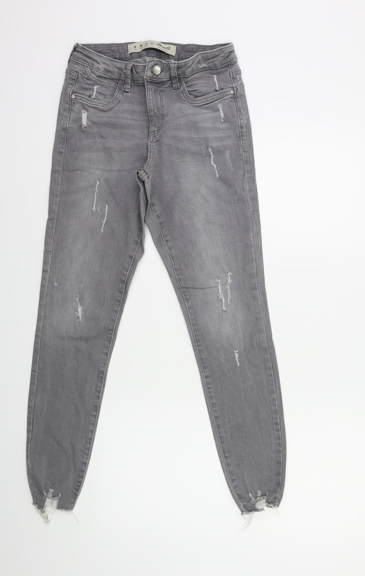 Denim & Co. Womens Grey Denim Skinny Jeans Size 10 L27 in