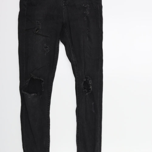 RESERVED Womens Black  Denim Skinny Jeans Size 34 in L27 in
