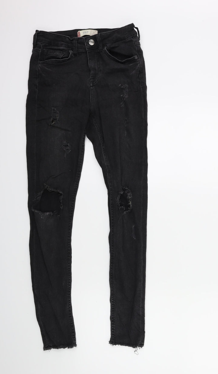 RESERVED Womens Black Denim Skinny Jeans Size 34 in L27 in