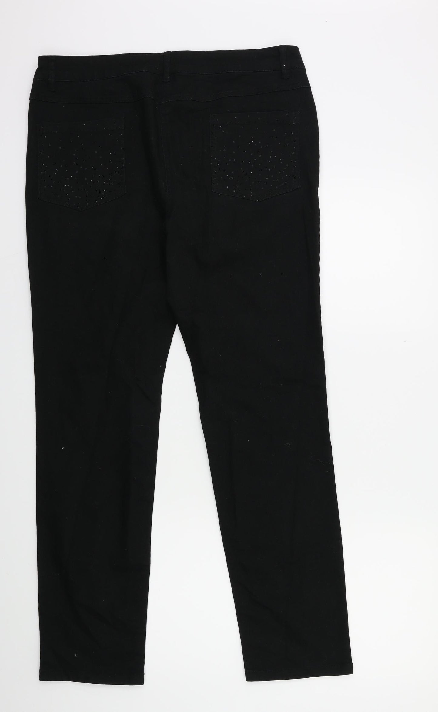 Klass Womens Black  Denim Flared Jeans Size 14 L29 in