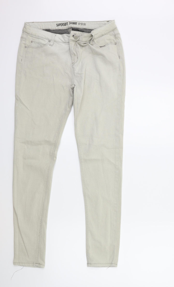 Denim & Co. Womens Grey Denim Skinny Jeans Size 14 L29 in
