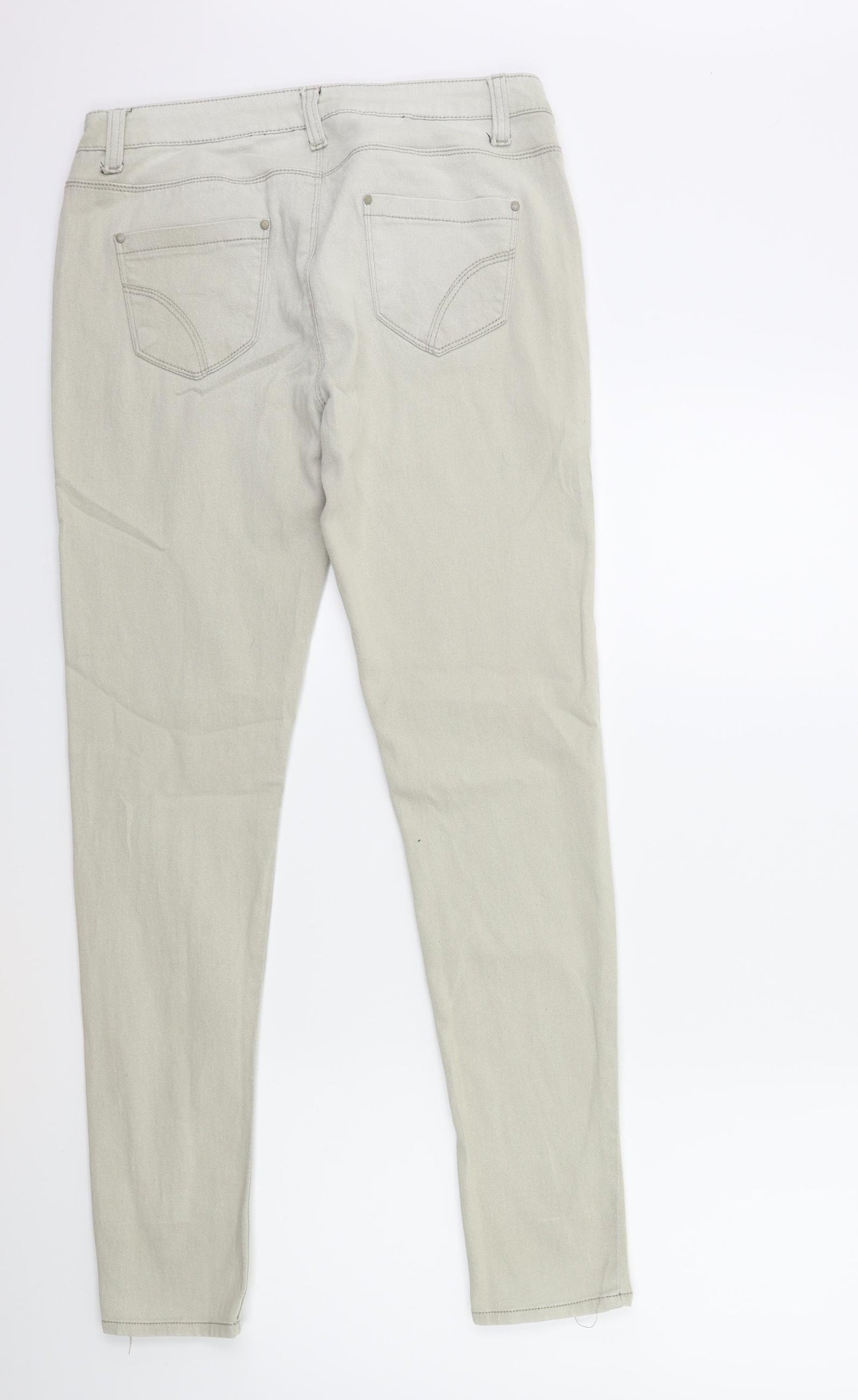 Denim & Co. Womens Grey  Denim Skinny Jeans Size 14 L29 in