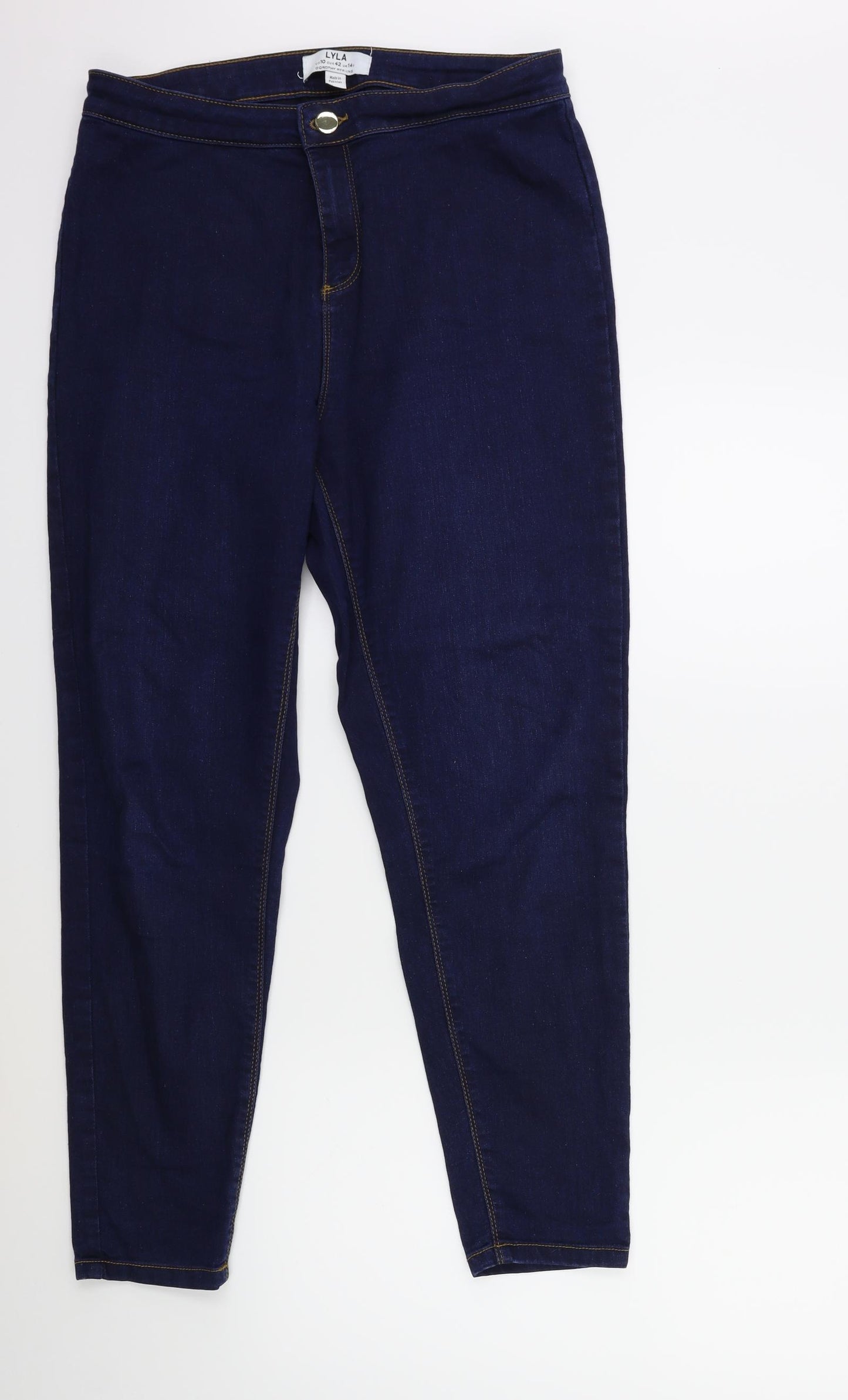 Dorothy Perkins Womens Blue  Denim Skinny Jeans Size 14 L27 in