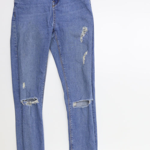 Topshop Womens Blue  Denim Skinny Jeans Size 25 in L28 in