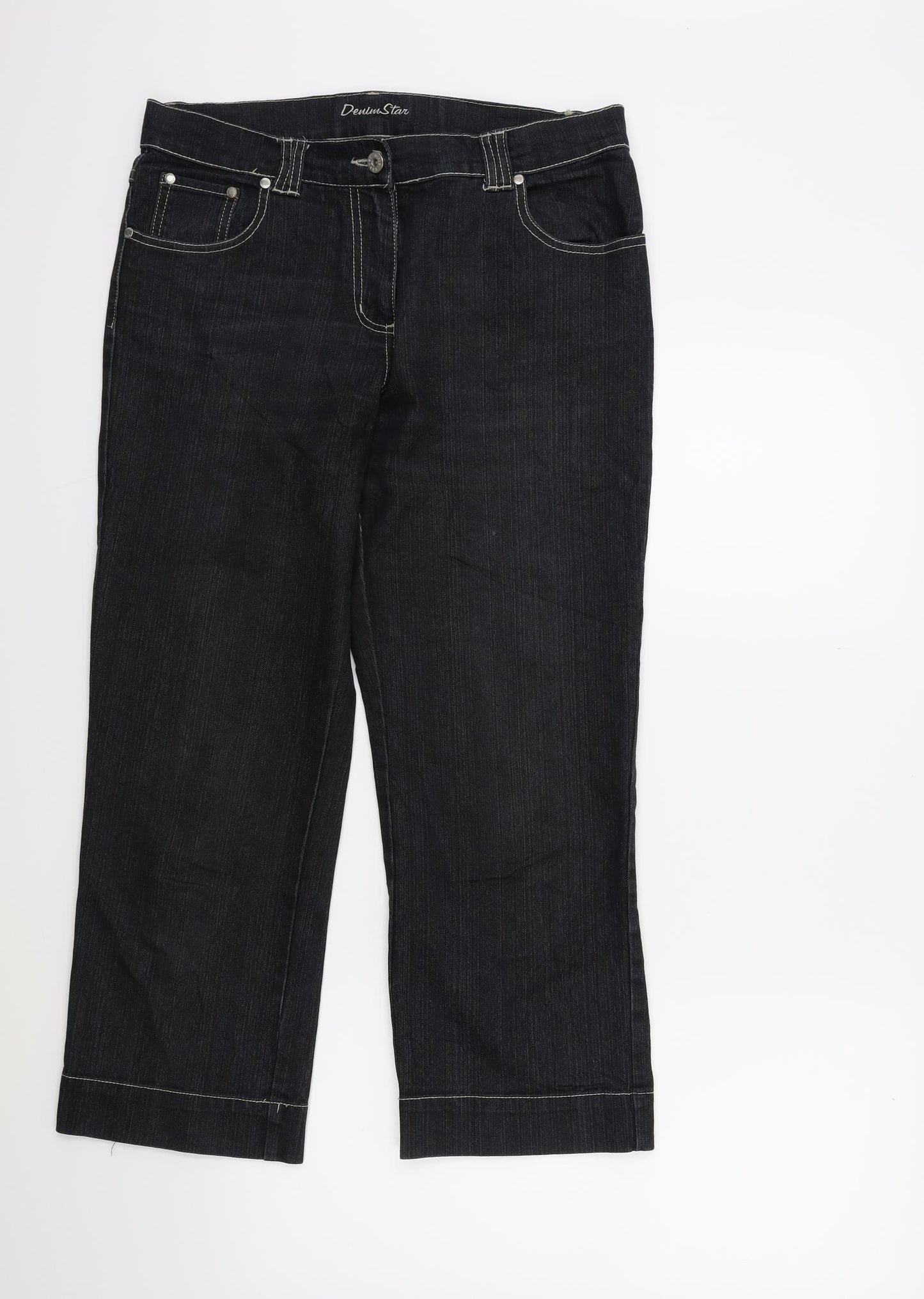 Benotti Womens Black  Denim Cropped Jeans Size 10 L25 in