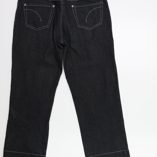Benotti Womens Black  Denim Cropped Jeans Size 10 L25 in
