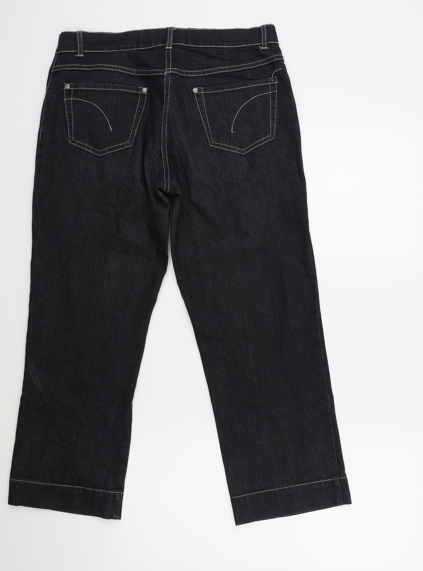 Benotti Womens Black  Denim Cropped Jeans Size 10 L25 in