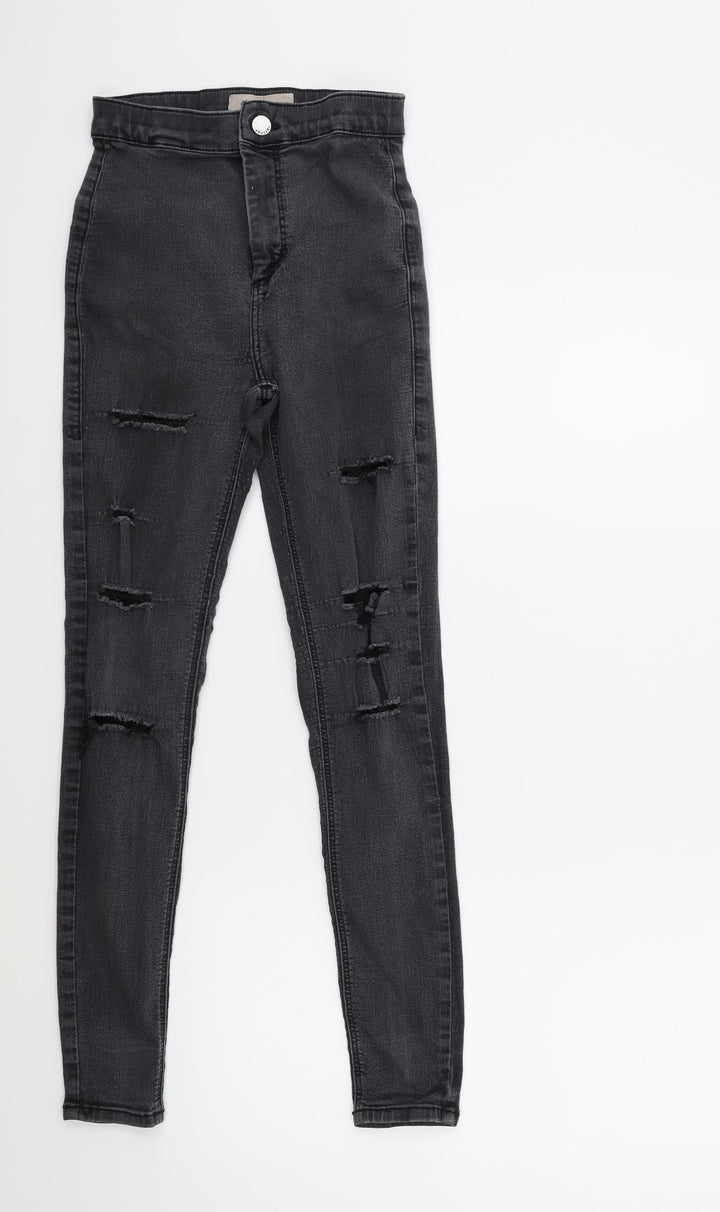 Topshop Womens Grey Denim Skinny Jeans Size 23 in L27 in