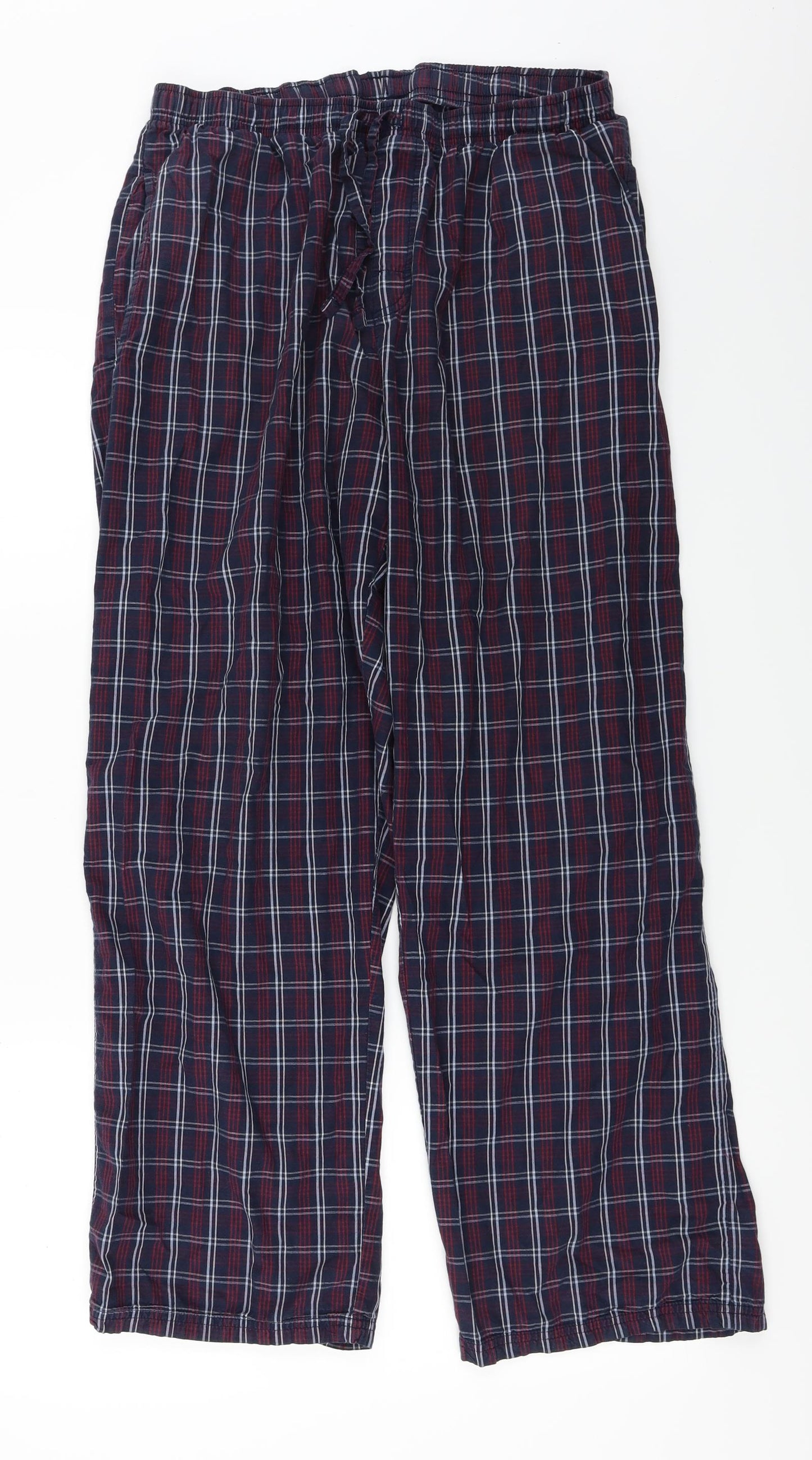 Marks and Spencer  Mens Blue Check  Trousers  Size L L26 in
