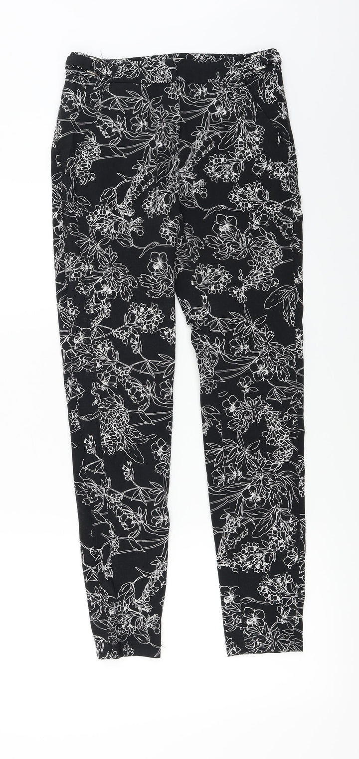 George  Womens Black Floral  Straight Jeans Size 8 L26 in