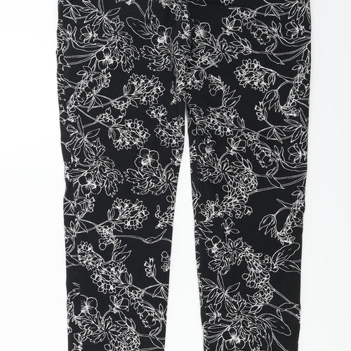 George  Womens Black Floral  Straight Jeans Size 8 L26 in
