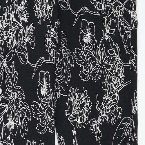 George  Womens Black Floral  Straight Jeans Size 8 L26 in
