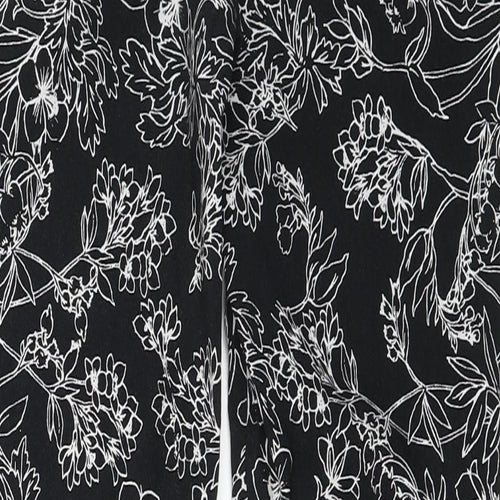 George  Womens Black Floral  Straight Jeans Size 8 L26 in