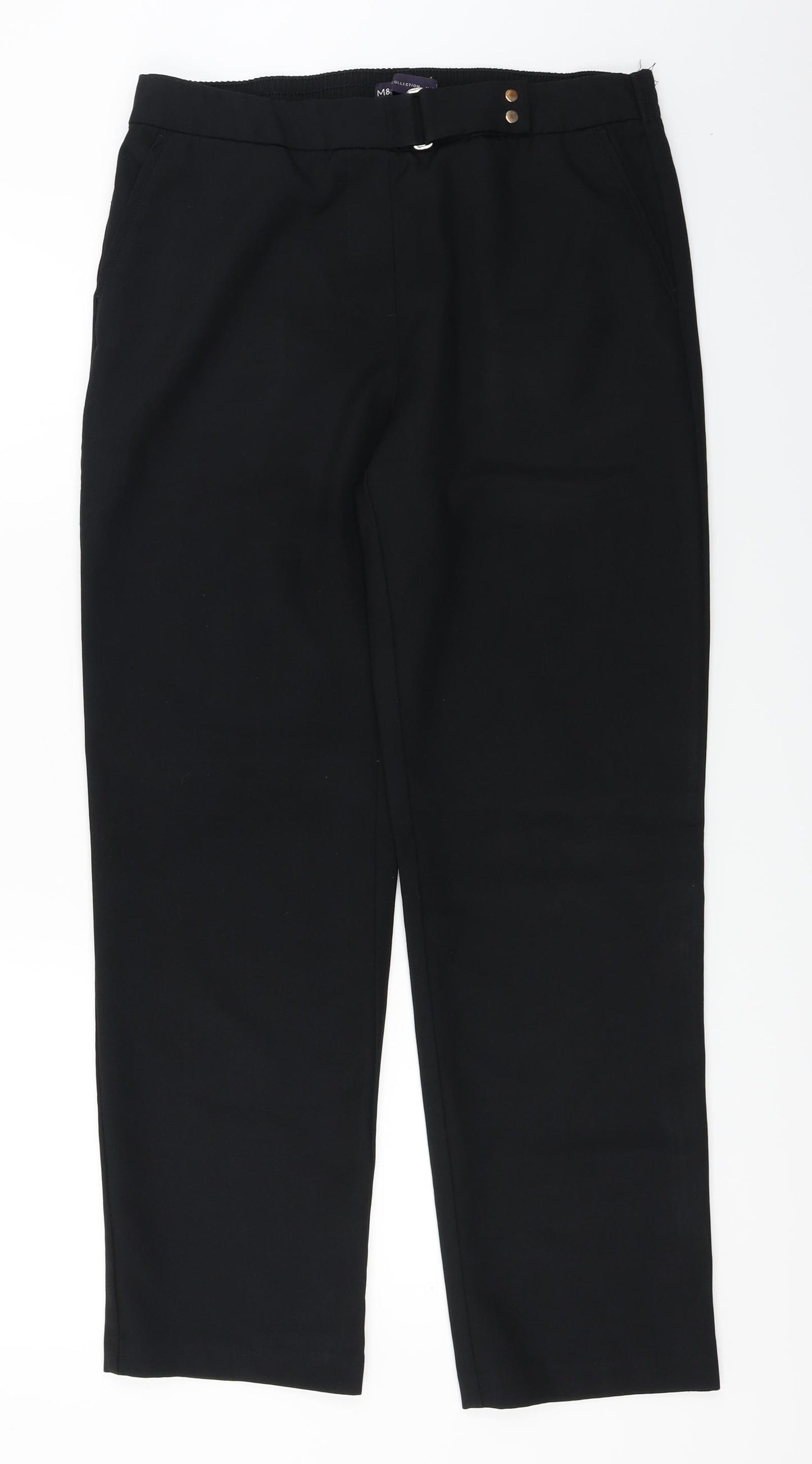 Marks and Spencer  Womens Black   Trousers  Size 12 L25 in