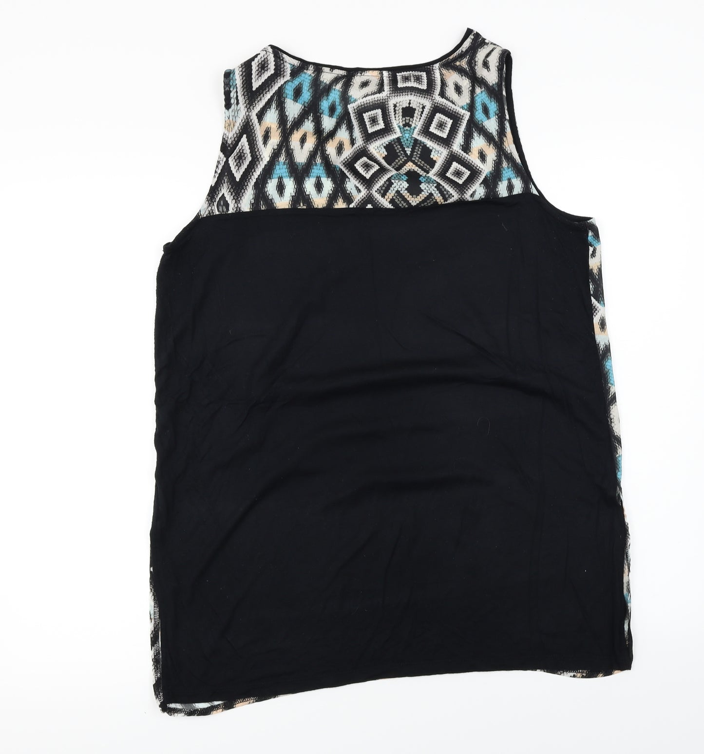 Warehouse Womens Black Herringbone  Basic Blouse Size 16
