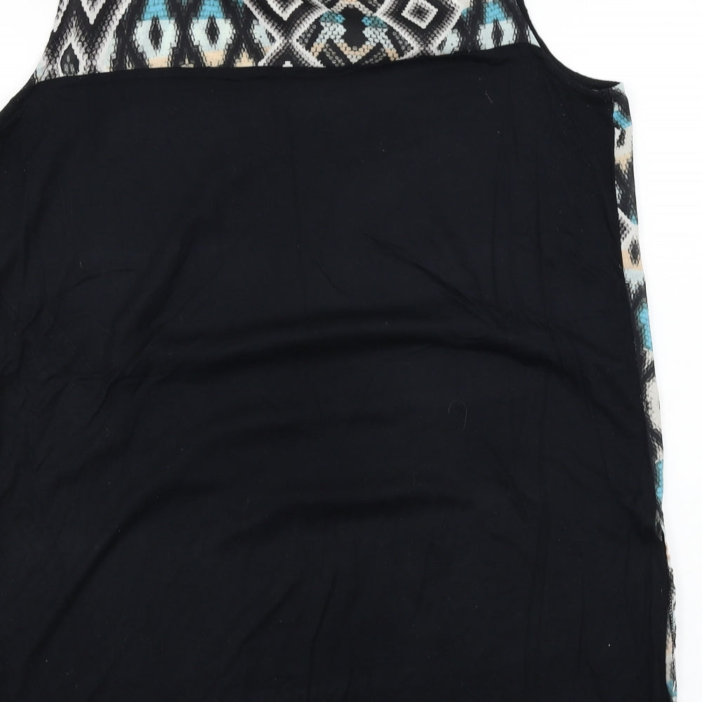 Warehouse Womens Black Herringbone  Basic Blouse Size 16
