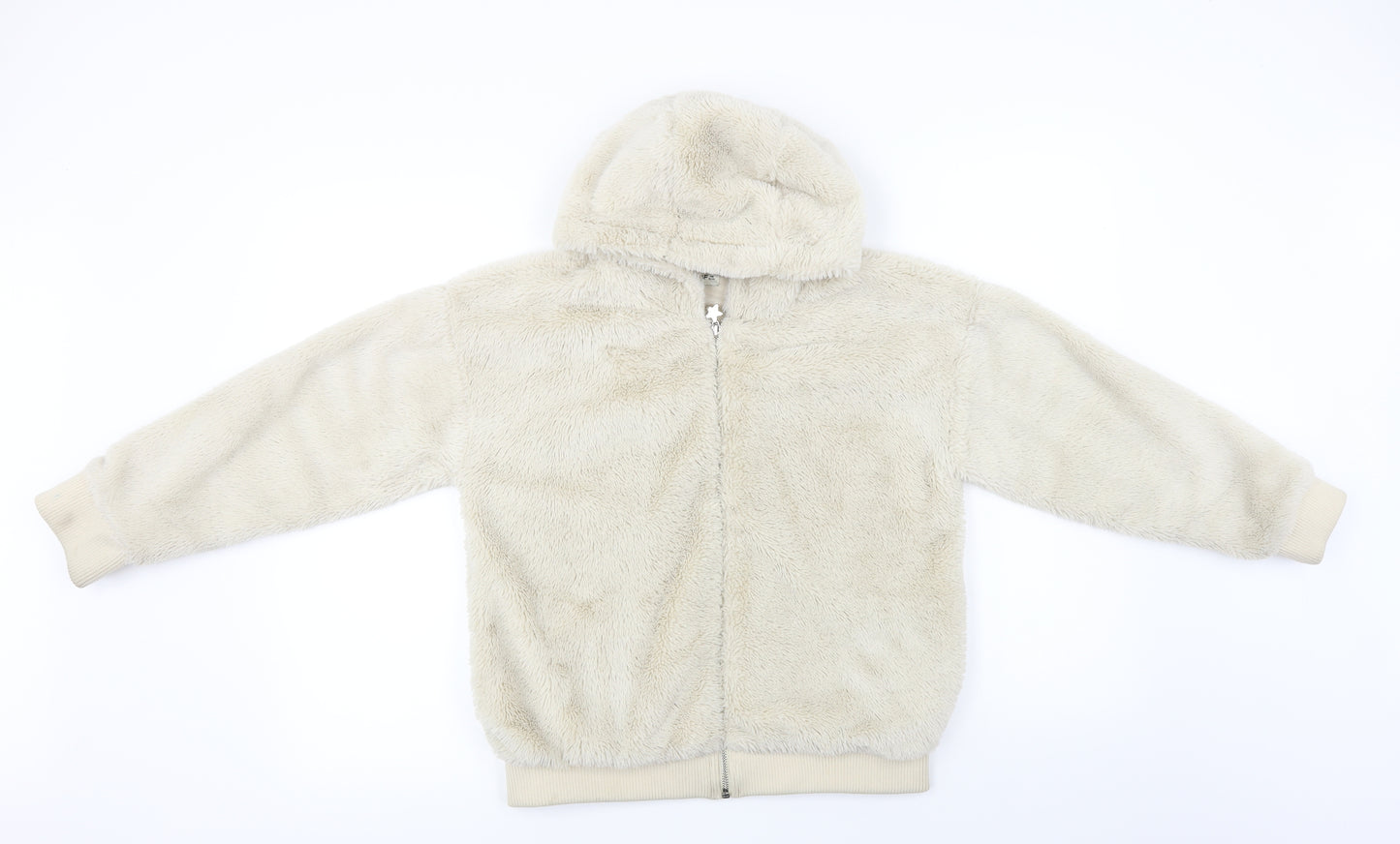 F&F  Girls Beige   Full Zip Hoodie Size 10-11 Years