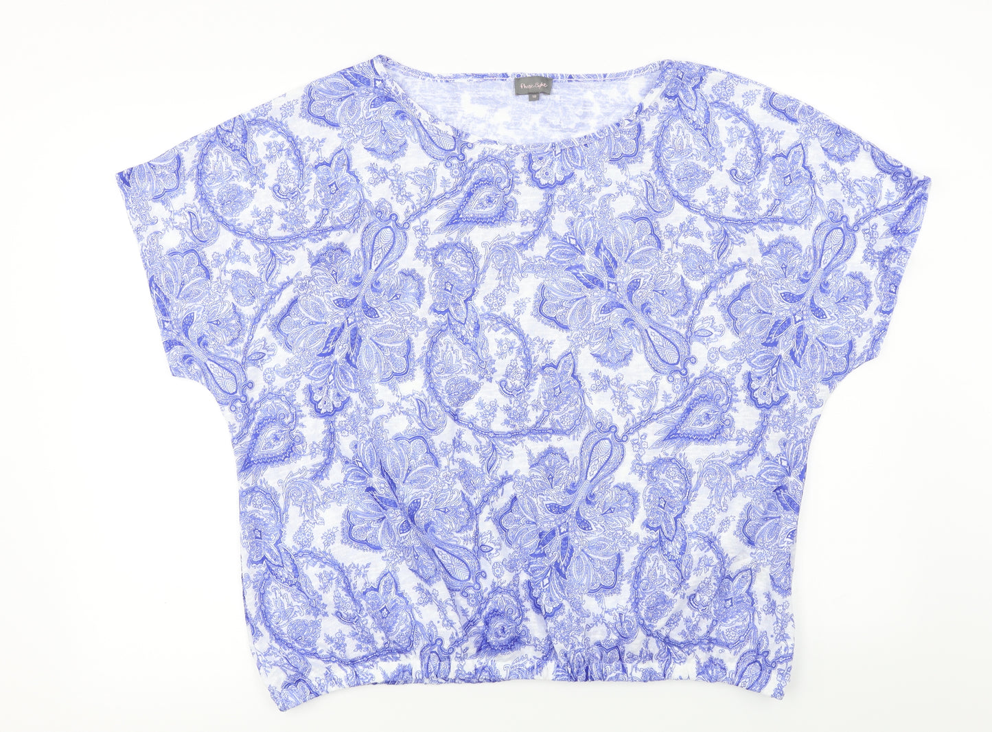 Phase Eight  Womens Blue Floral  Basic Blouse Size 18