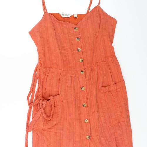 Miss Selfridge  Womens Orange   Basic Button-Up Size 14