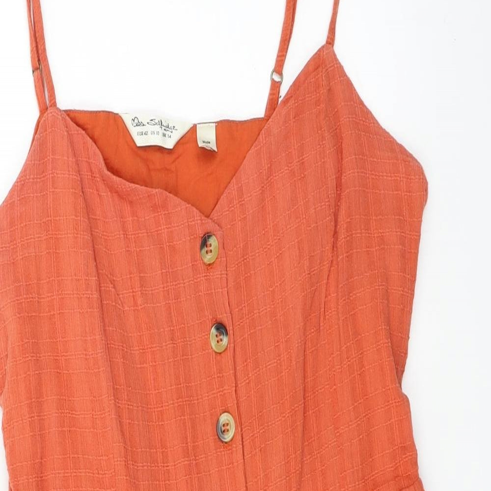 Miss Selfridge  Womens Orange   Basic Button-Up Size 14