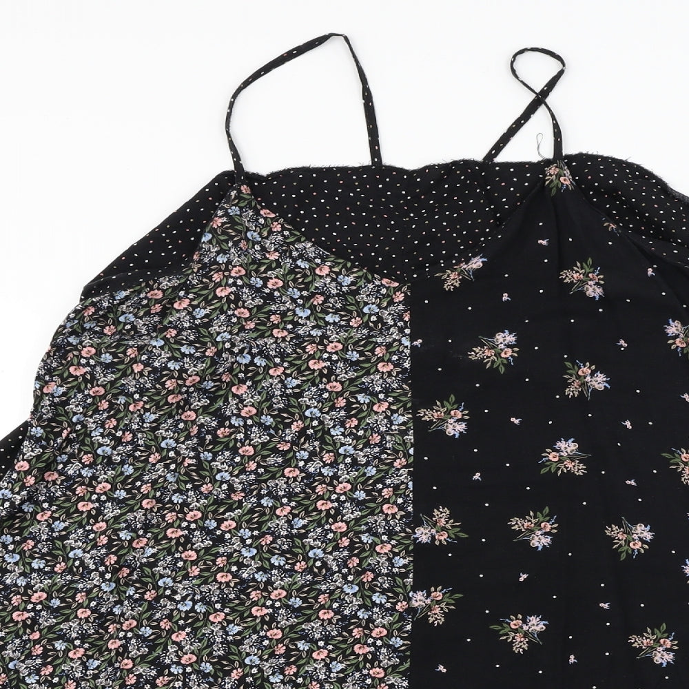 New Look  Womens Black Floral  Camisole Blouse Size 14