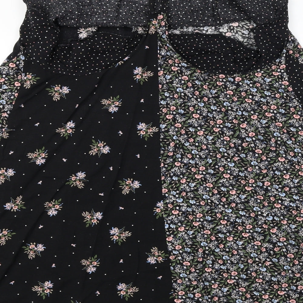 New Look  Womens Black Floral  Camisole Blouse Size 14
