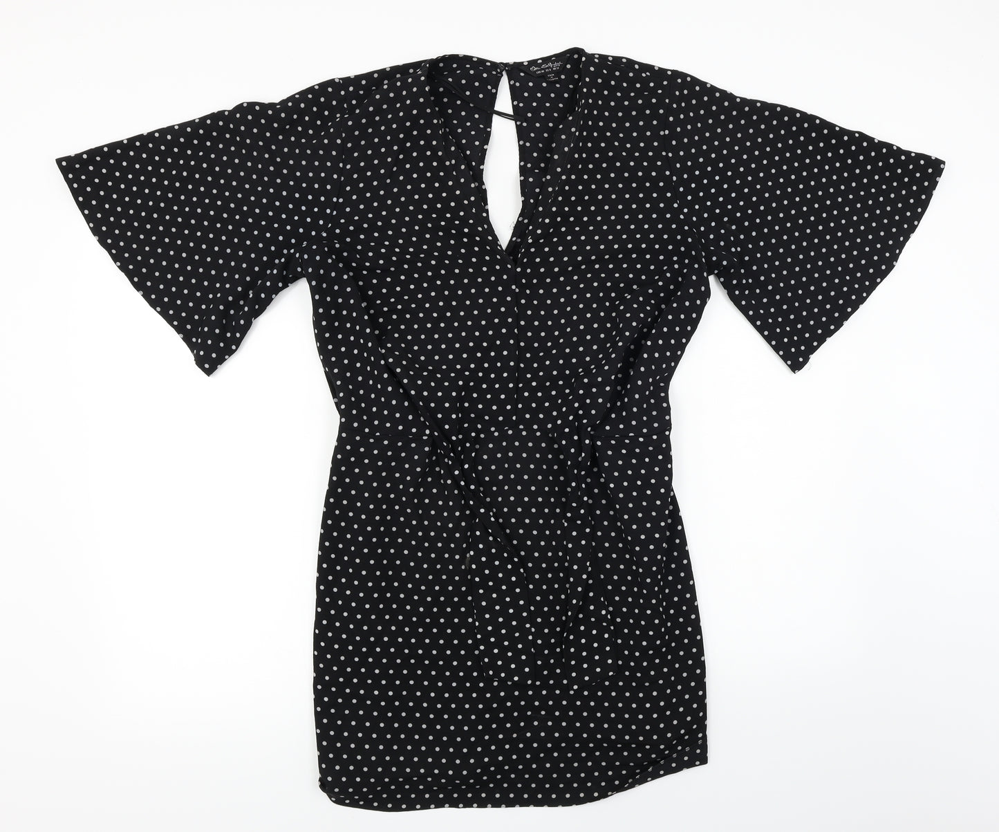 Miss Selfridge  Womens Black Polka Dot  A-Line  Size 12