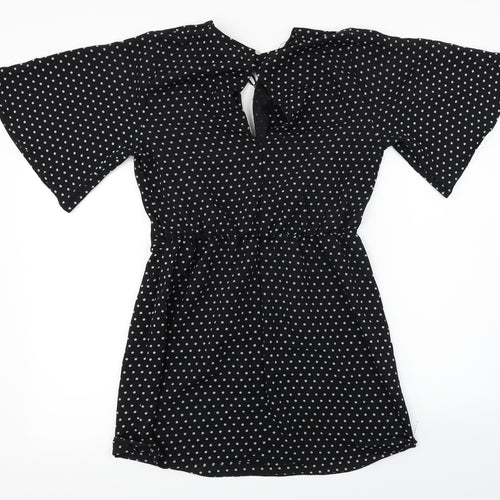 Miss Selfridge  Womens Black Polka Dot  A-Line  Size 12
