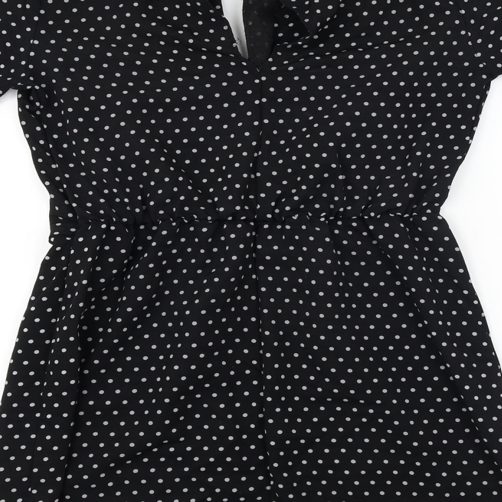 Miss Selfridge  Womens Black Polka Dot  A-Line  Size 12