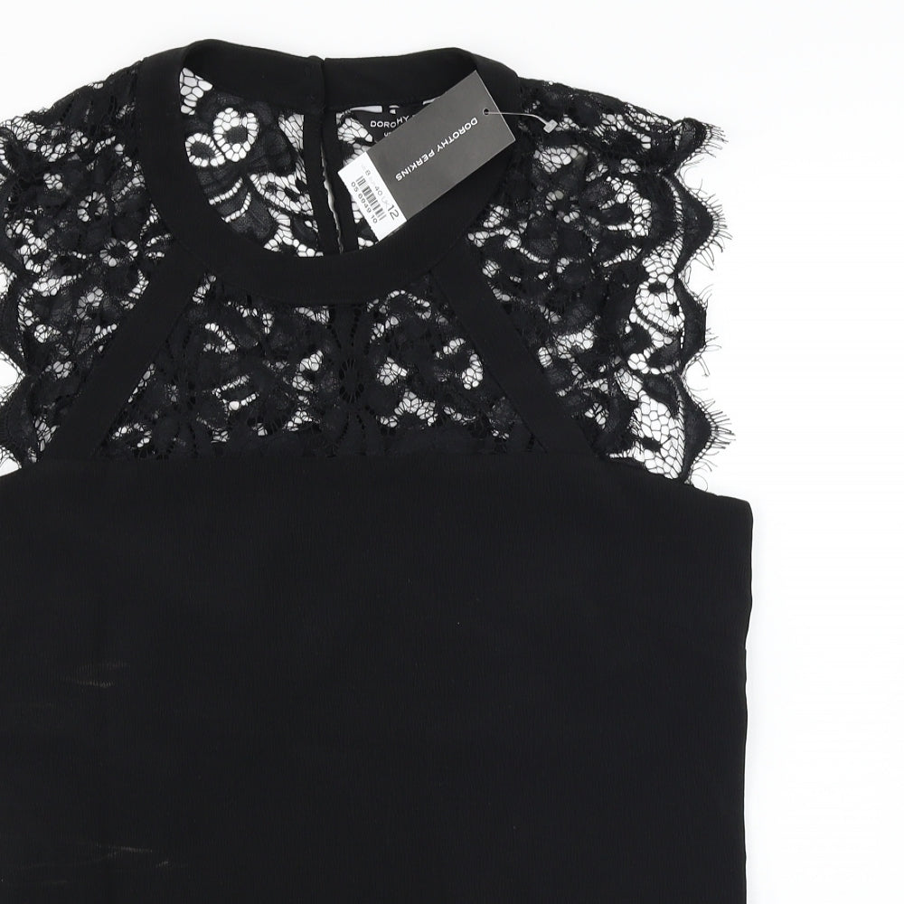 Dorothy Perkins  Womens Black   Basic T-Shirt Size 12