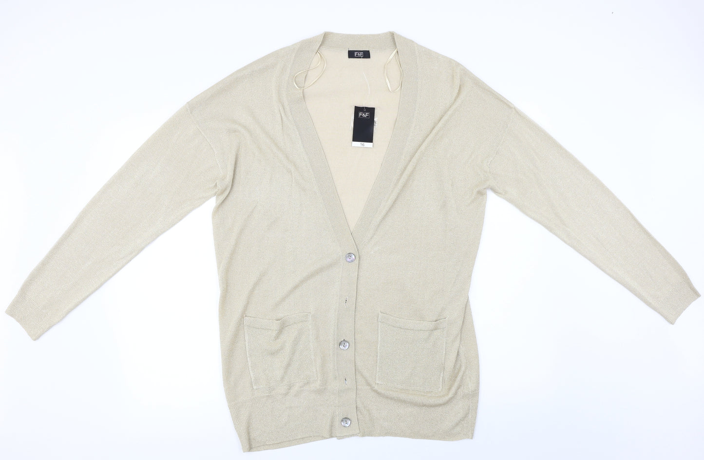 F&F  Womens Beige   Cardigan Jumper Size 16
