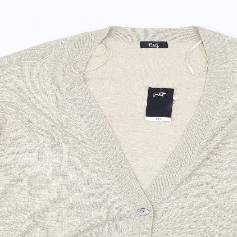 F&F  Womens Beige   Cardigan Jumper Size 16