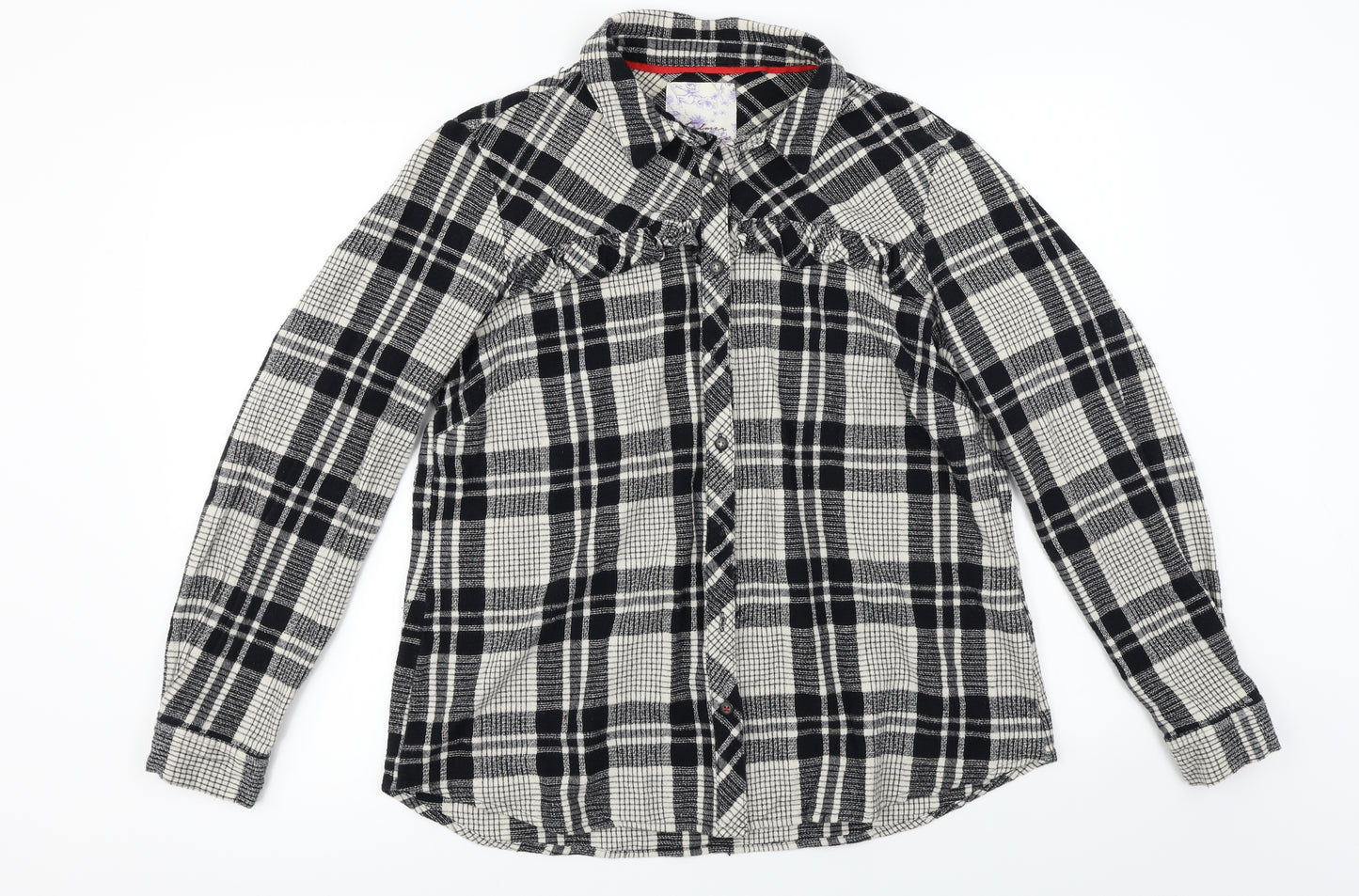 Falmer Heritage   Womens Black Check  Basic Button-Up Size 18