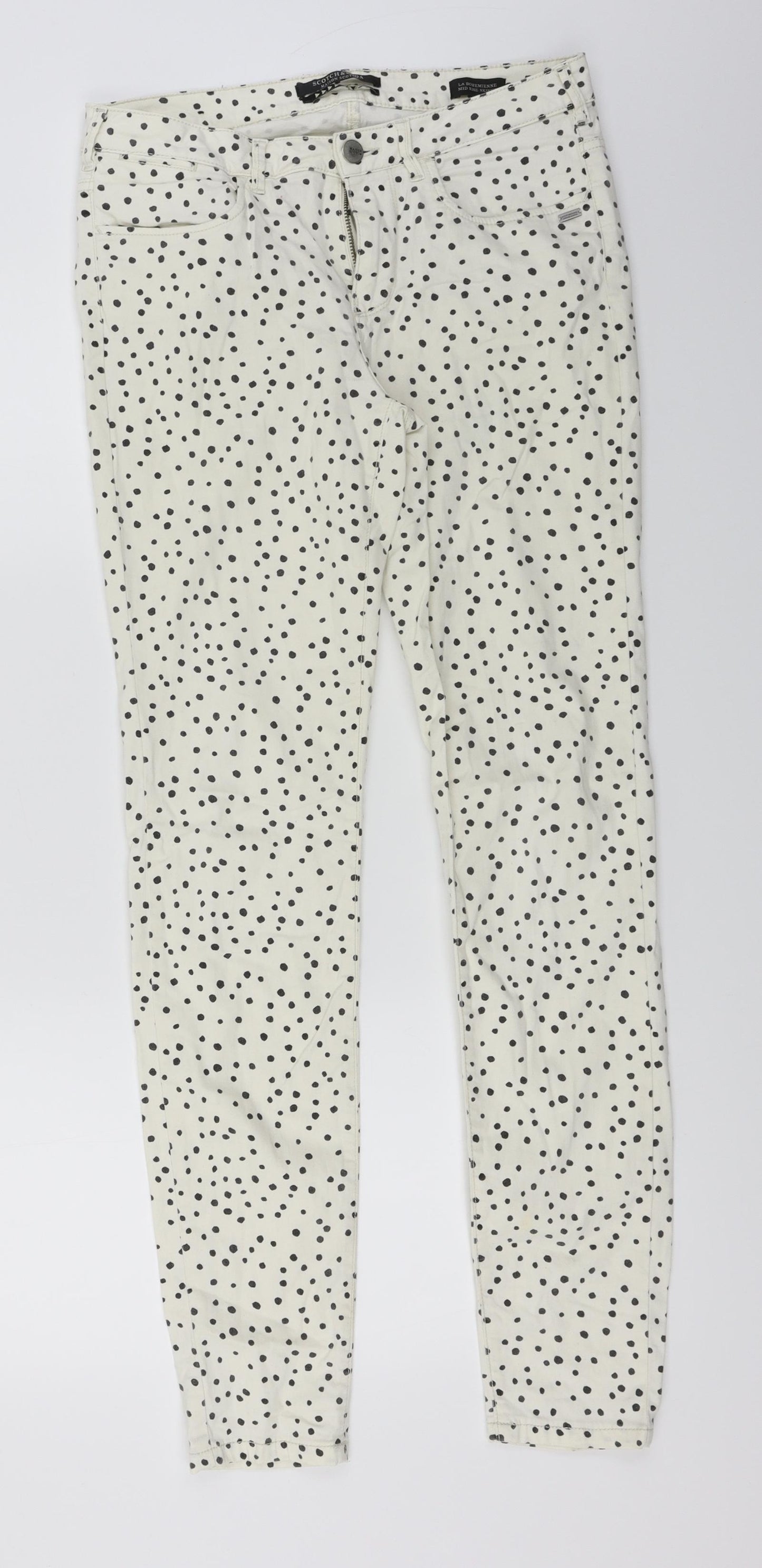 Scotch & Soda  Womens Ivory Polka Dot  Skinny Jeans Size 29 in L32 in