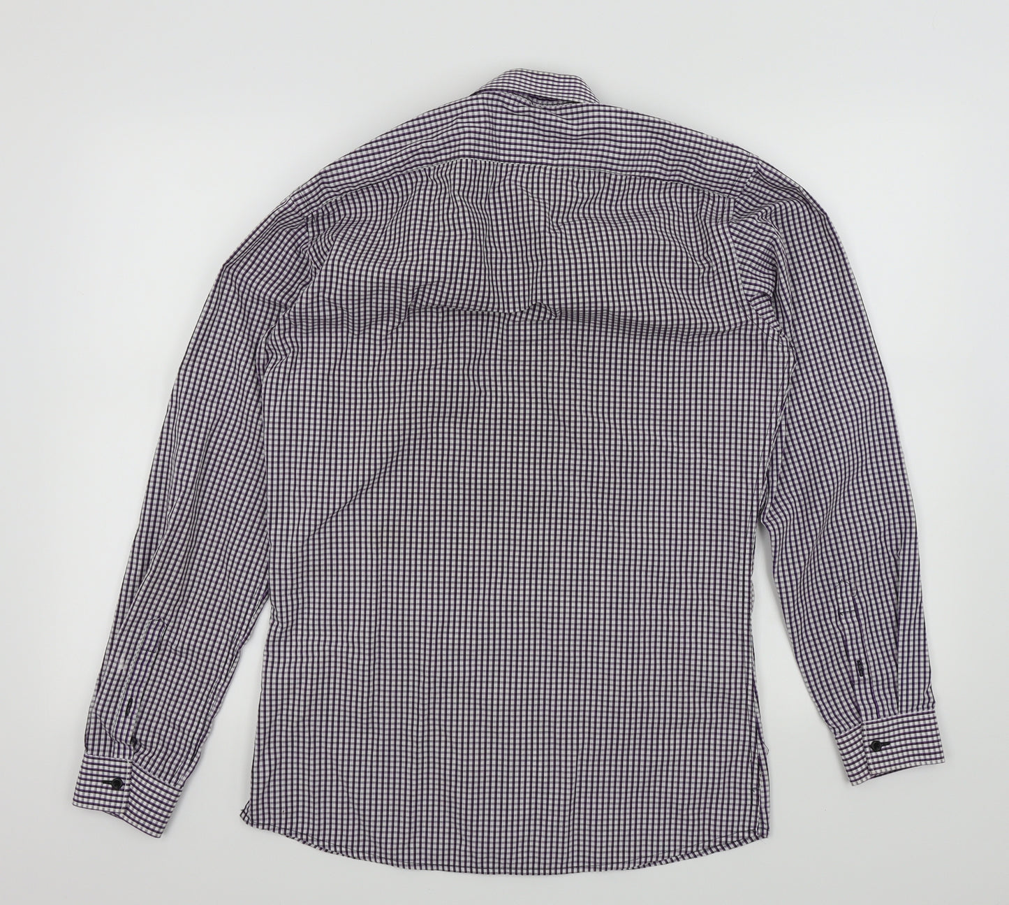 NEXT Mens Purple Check   Button-Up Size 38
