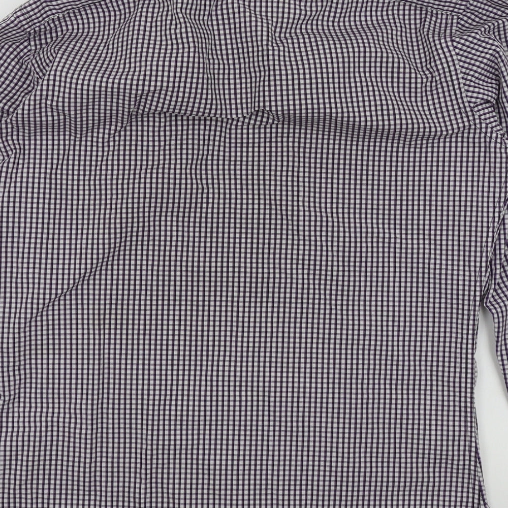 NEXT Mens Purple Check   Button-Up Size 38