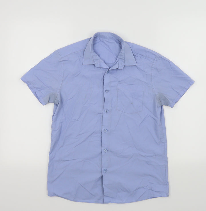 George Boys Blue Basic Button-Up Size 12 Years