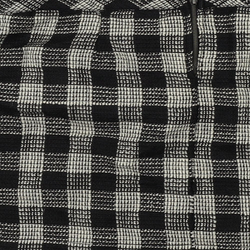 Gina Womens Black Check  A-Line Skirt Size 24 in