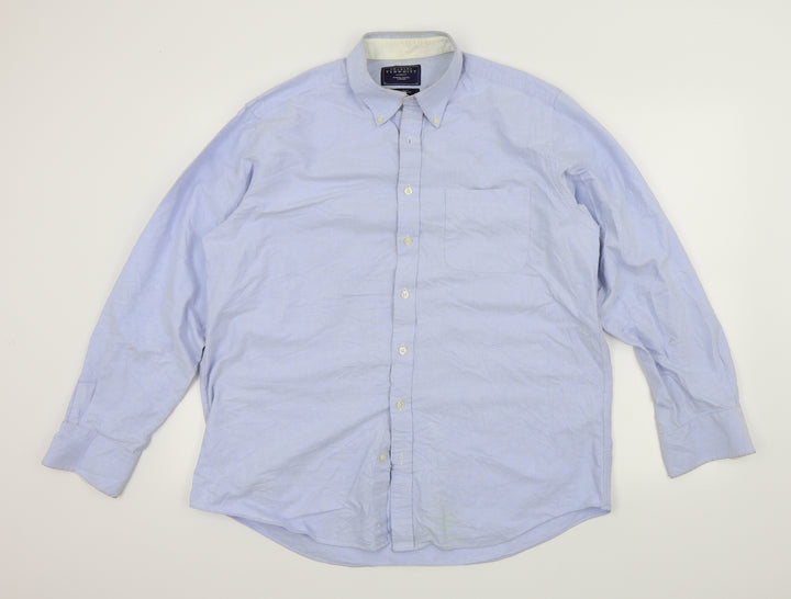 Charles Tyrwhitt Mens Blue Button-Up Size L