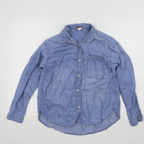 Denim Womens Blue   Basic Button-Up Size 8