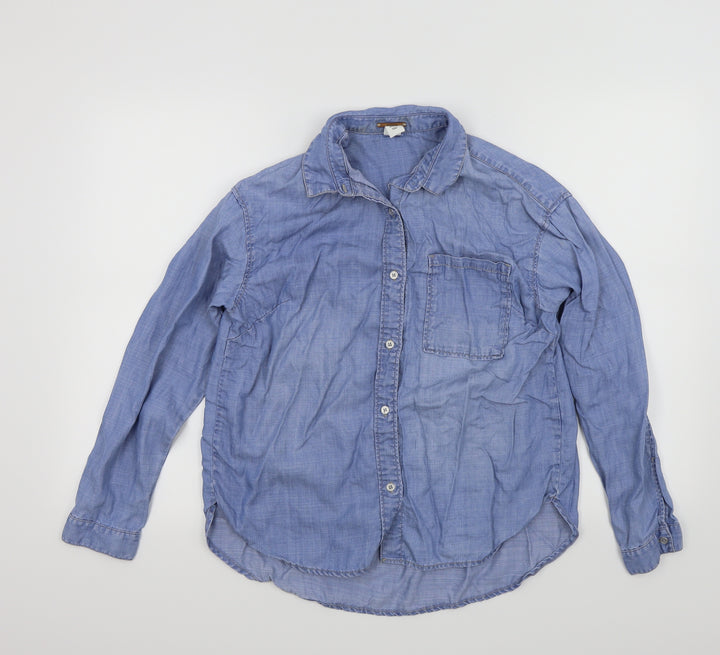 Denim Womens Blue   Basic Button-Up Size 8