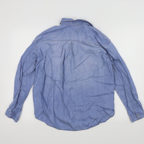 Denim Womens Blue   Basic Button-Up Size 8