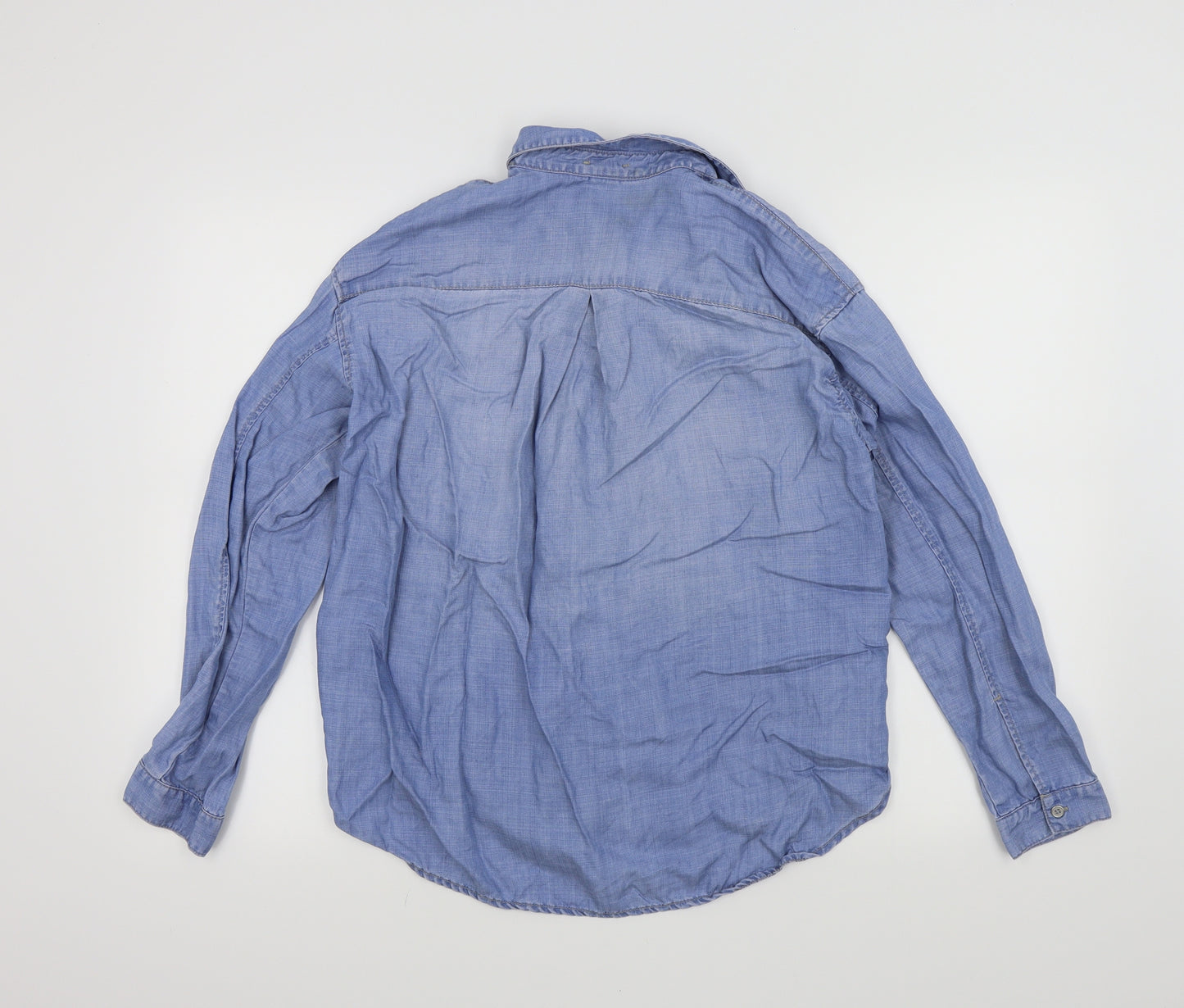 Denim Womens Blue   Basic Button-Up Size 8