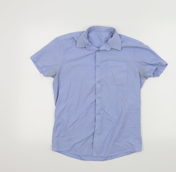 George Boys Blue Basic Button-Up Size 12-13 Years - school shirt