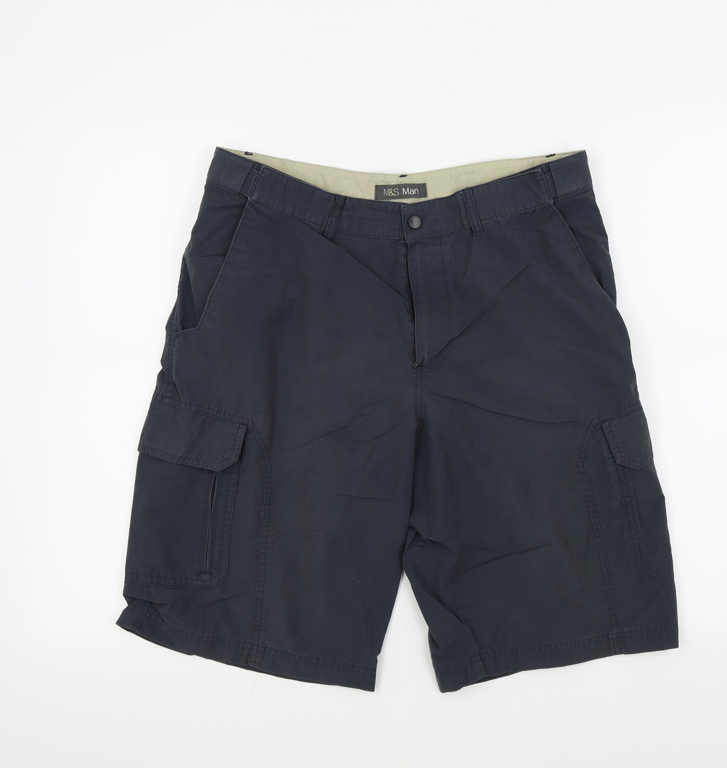 M&S Mens Grey   Bermuda Shorts Size 34 in