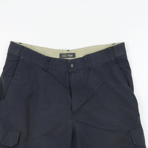 M&S Mens Grey   Bermuda Shorts Size 34 in