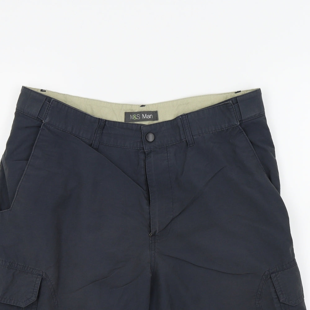 M&S Mens Grey   Bermuda Shorts Size 34 in