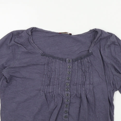 wrap Womens Blue   Basic T-Shirt Size 8  - Frill Detail