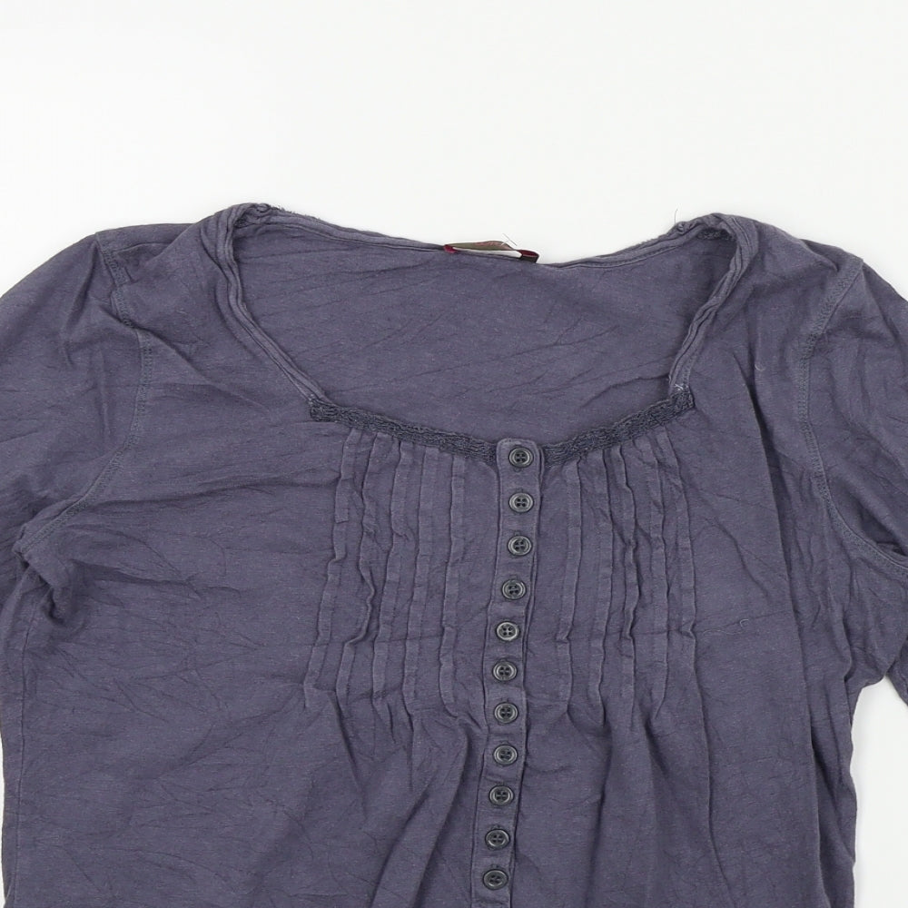 wrap Womens Blue   Basic T-Shirt Size 8  - Frill Detail